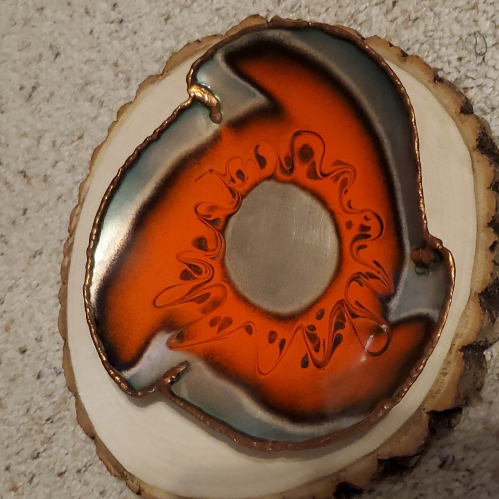 Butte Copper Enamel on Copper Trinket Dish Montana